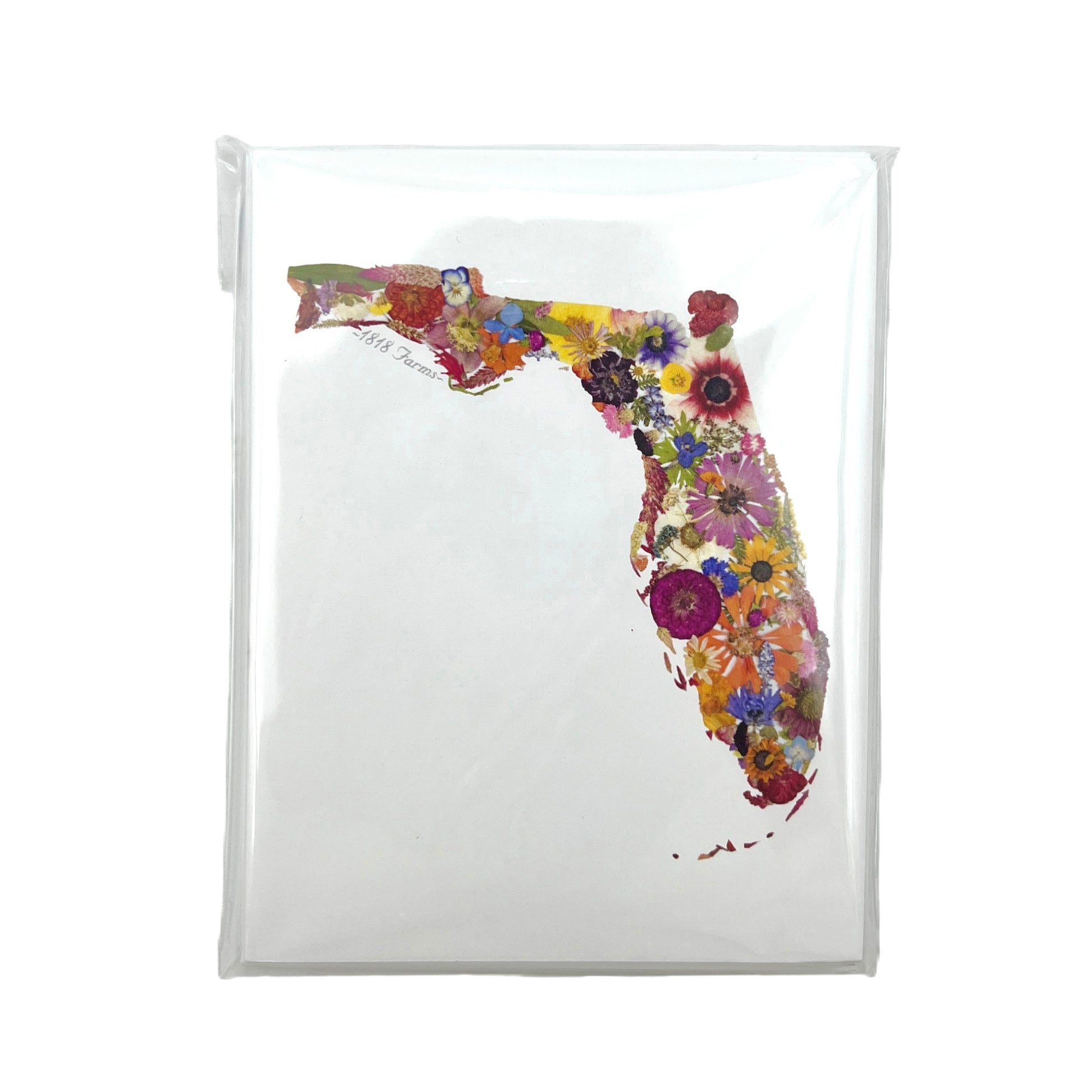 Florida Themed Notecards (Set of 6) Featuring Dried, Pressed Flowers - "Where I Bloom" Collection Notecard 1818 Farms   