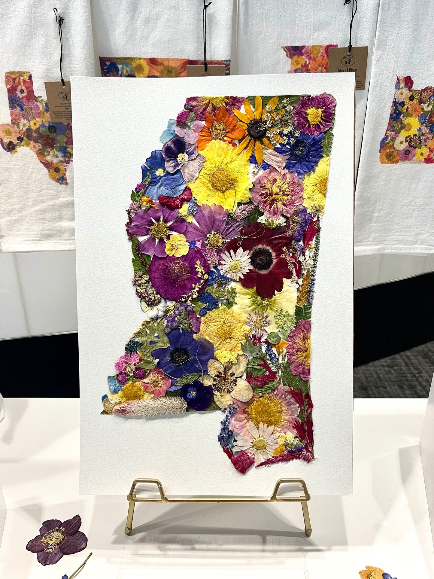 Mississippi Themed Giclée Print Featuring Dried, Pressed Flowers - "Where I Bloom" Collection Giclee Art Print 1818 Farms   