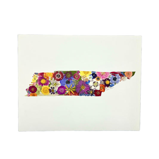 Tennessee Themed Giclée Print Featuring Dried, Pressed Flowers - "Where I Bloom" Collection Giclee Art Print 1818 Farms 8"x10"  