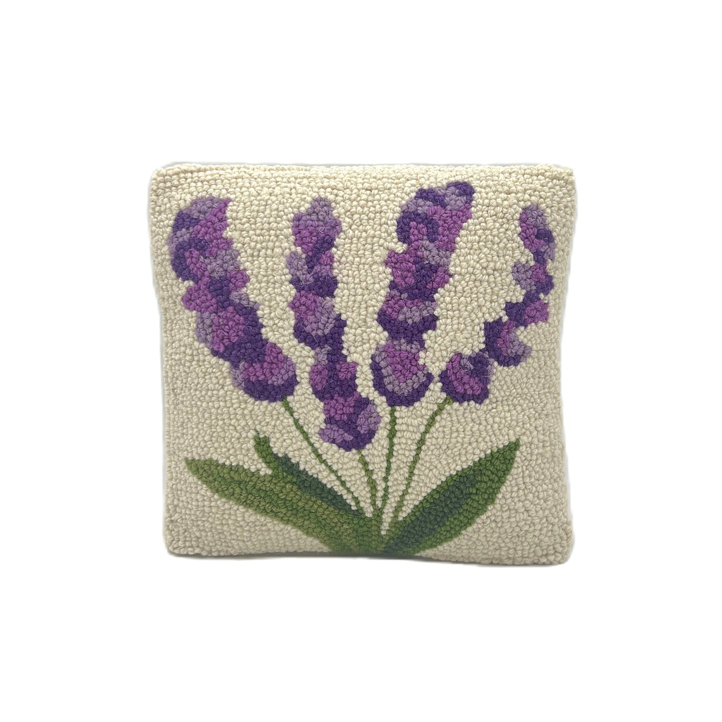 Lavender Bouquet Wool Hooked Pillow Pillow 1818 Farms   
