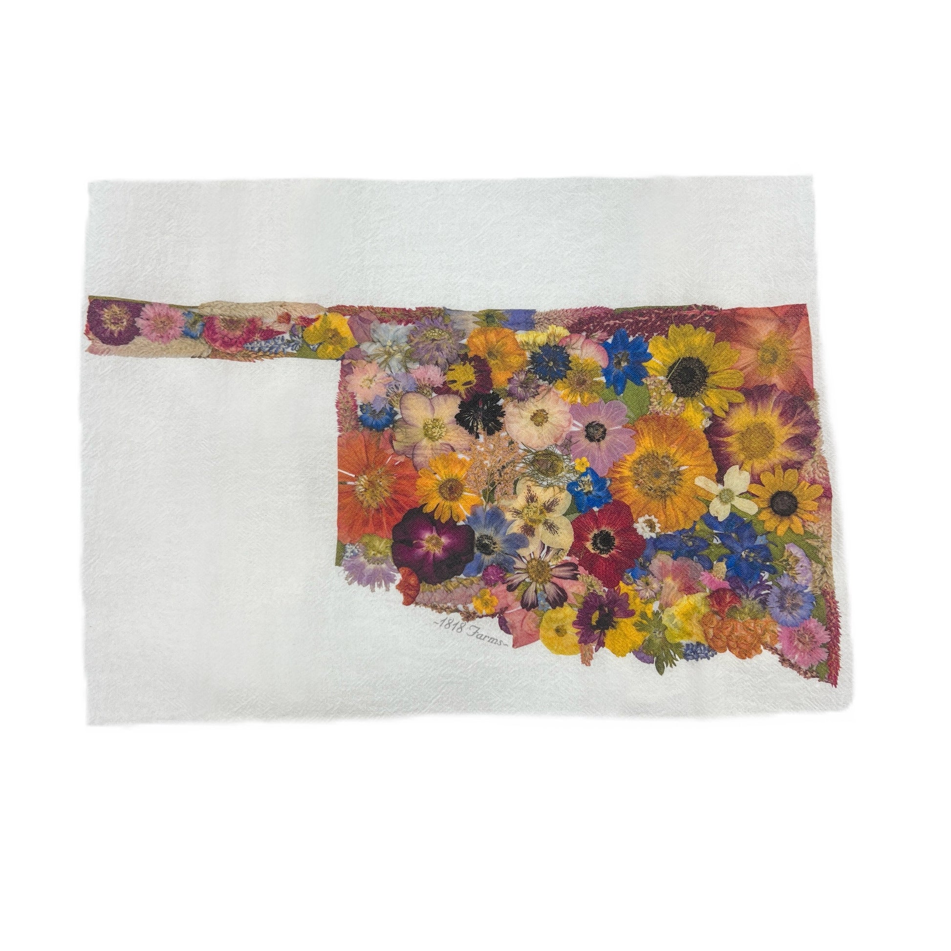 Oklahoma Themed Flour Sack Towel  - "Where I Bloom" Collection Towel 1818 Farms   