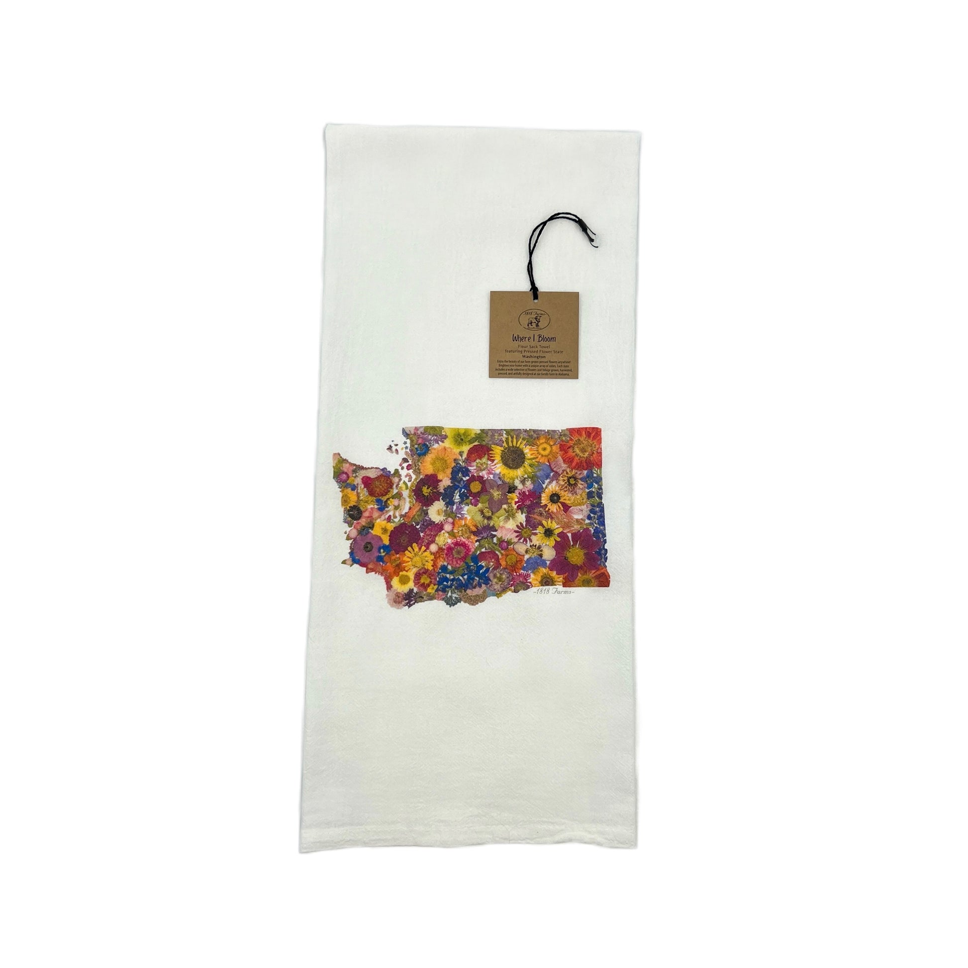 Washington Themed Flour Sack Towel  - "Where I Bloom" Collection Towel 1818 Farms   