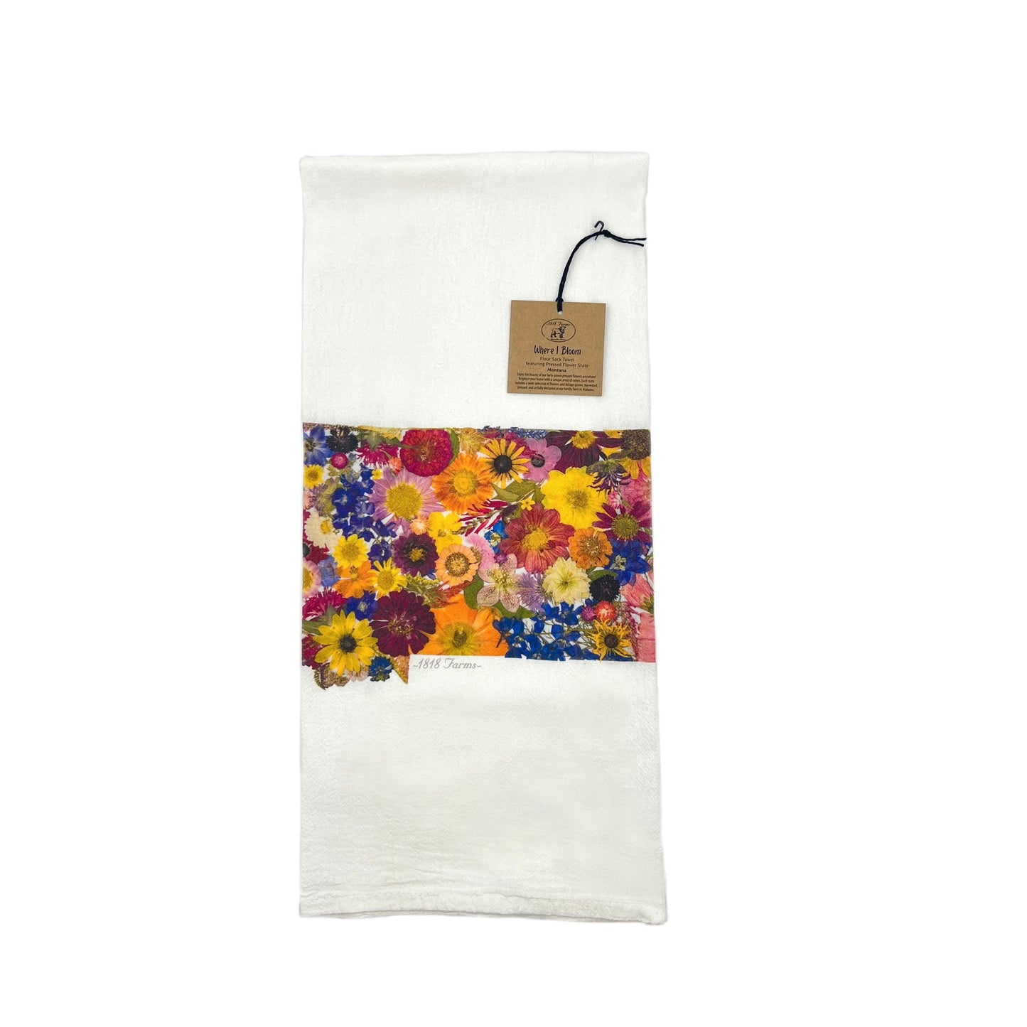 Montana Themed Flour Sack Towel  - "Where I Bloom" Collection Towel 1818 Farms   