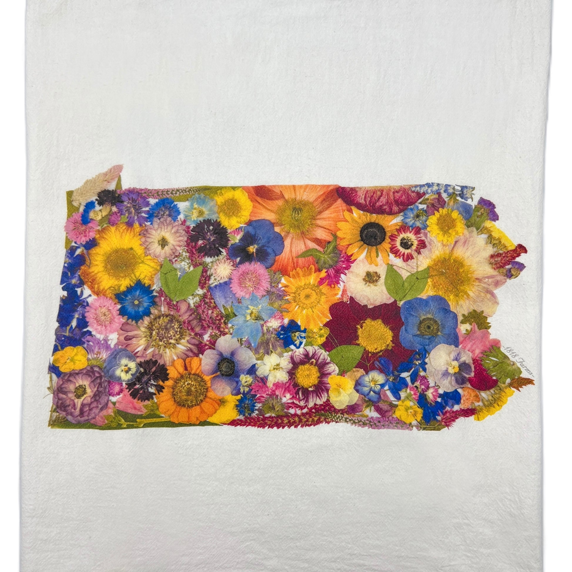 Pennsylvania Themed Flour Sack Towel  - "Where I Bloom" Collection Towel 1818 Farms   