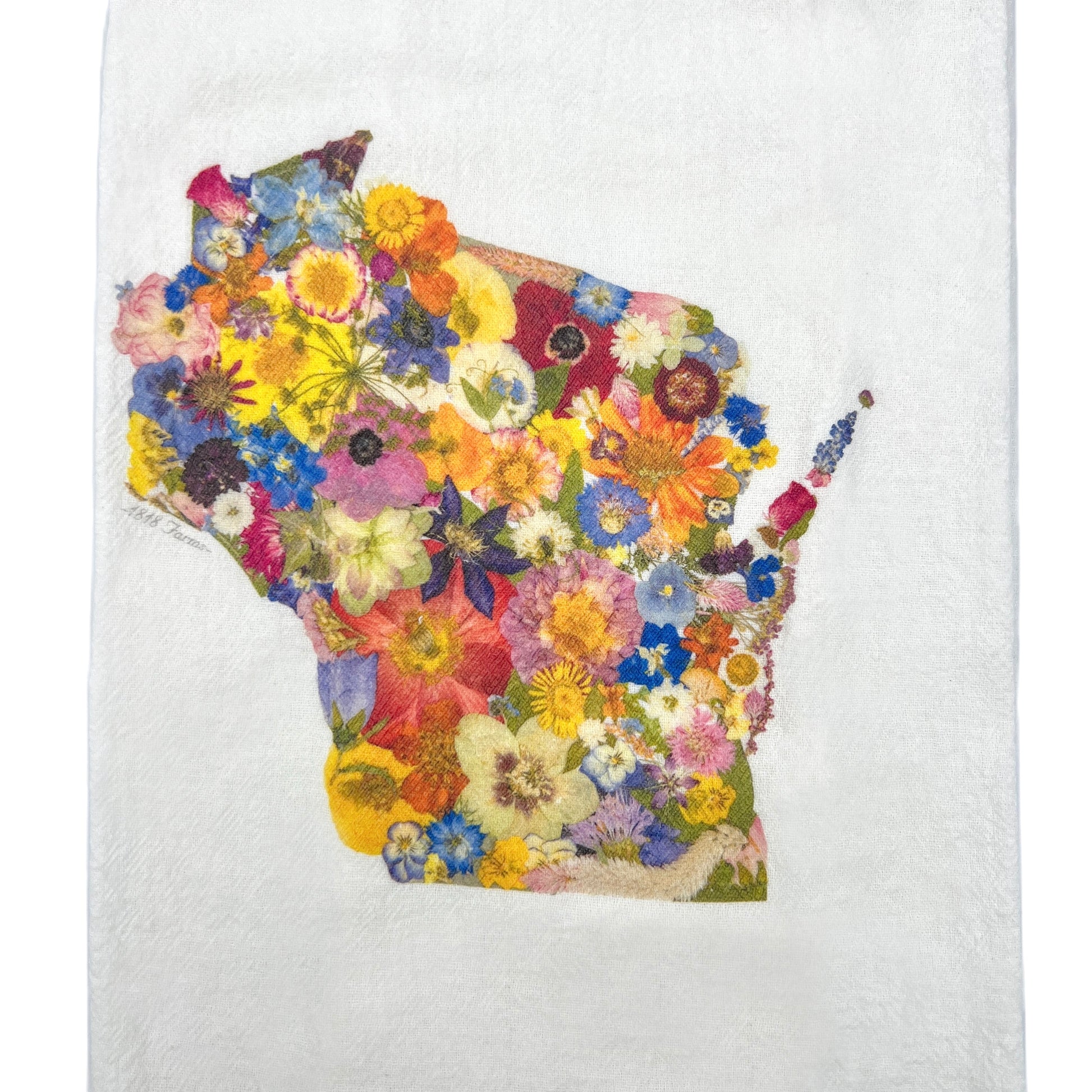 Wisconsin Themed Flour Sack Towel  - "Where I Bloom" Collection Towel 1818 Farms   