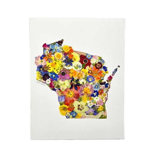 State Themed Giclée Print  - "Where I Bloom" Collection Giclee Art Print 1818 Farms 8"x10" Wisconsin 