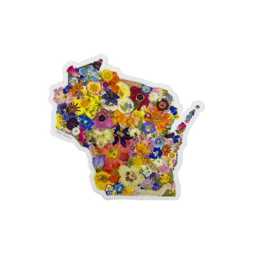 State Themed Vinyl Sticker  - "Where I Bloom" Collection Vinyl Sticker 1818 Farms Wisconsin  