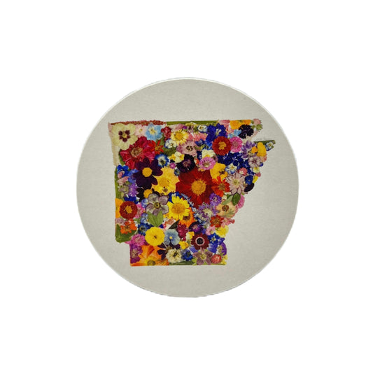 State Themed Drink Coasters (Set of 6)  - "Where I Bloom" Collection Coaster 1818 Farms Arkansas  