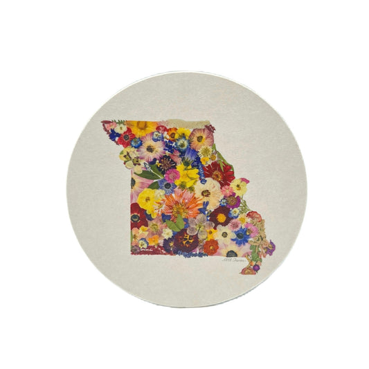 State Themed Drink Coasters (Set of 6)  - "Where I Bloom" Collection Coaster 1818 Farms Missouri  