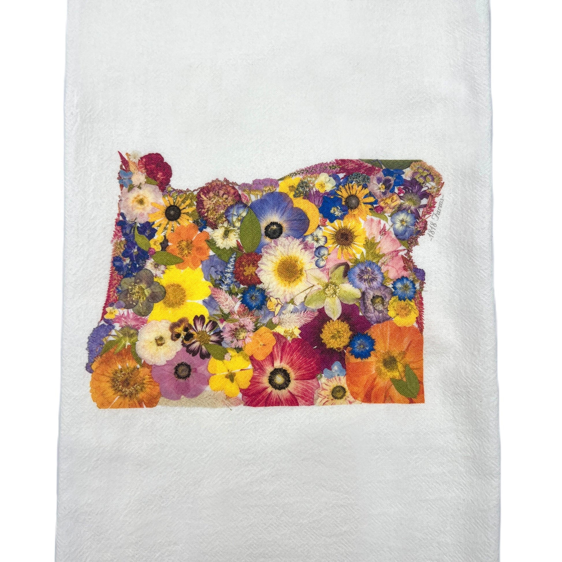 Oregon Themed Flour Sack Towel  - "Where I Bloom" Collection Towel 1818 Farms   