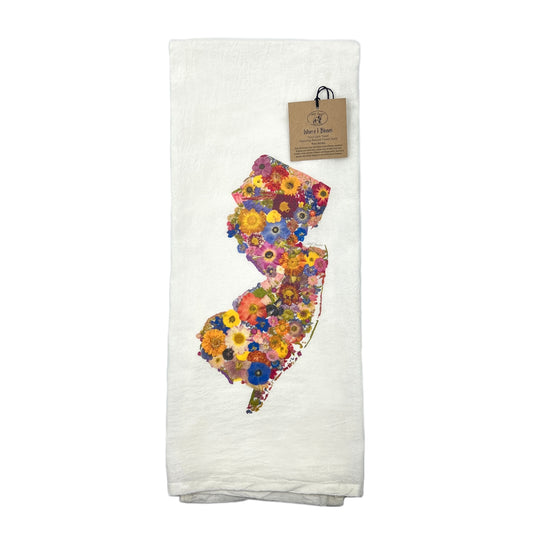 New Jersey Themed Flour Sack Towel  - "Where I Bloom" Collection Towel 1818 Farms   