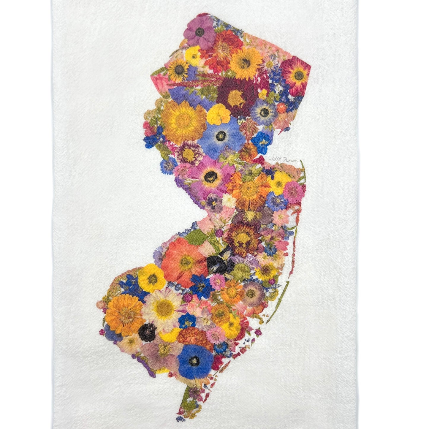 New Jersey Themed Flour Sack Towel  - "Where I Bloom" Collection Towel 1818 Farms   