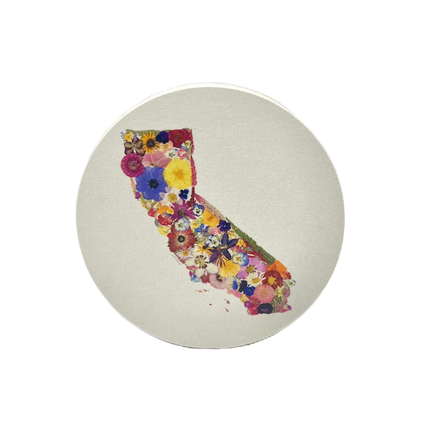 State Themed Drink Coasters (Set of 6) Featuring Dried, Pressed Flowers - "Where I Bloom" Collection Coaster 1818 Farms California  