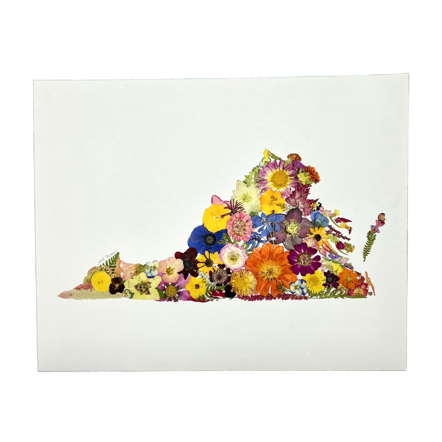 State Themed Giclée Print Featuring Dried, Pressed Flowers - "Where I Bloom" Collection