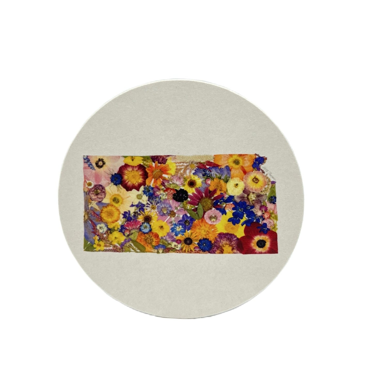 State Themed Drink Coasters (Set of 6)  - "Where I Bloom" Collection Coaster 1818 Farms Kansas  