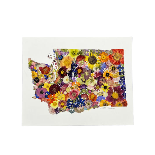 State Themed Giclée Print 8" x "10 - "Where I Bloom" Collection Giclee Art Print 1818 Farms Washington  