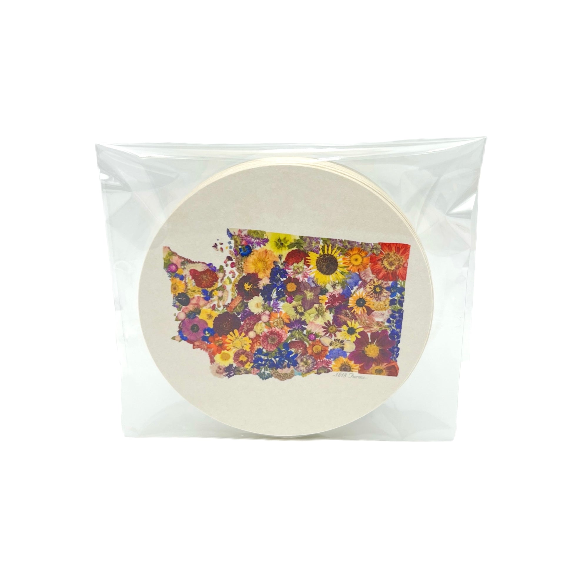 Washington Themed Coasters (Set of 6)  - "Where I Bloom" Collection Coaster 1818 Farms   