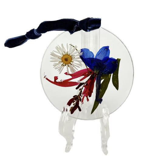 Limited Edition Patriotic Pressed Flower Ornament
