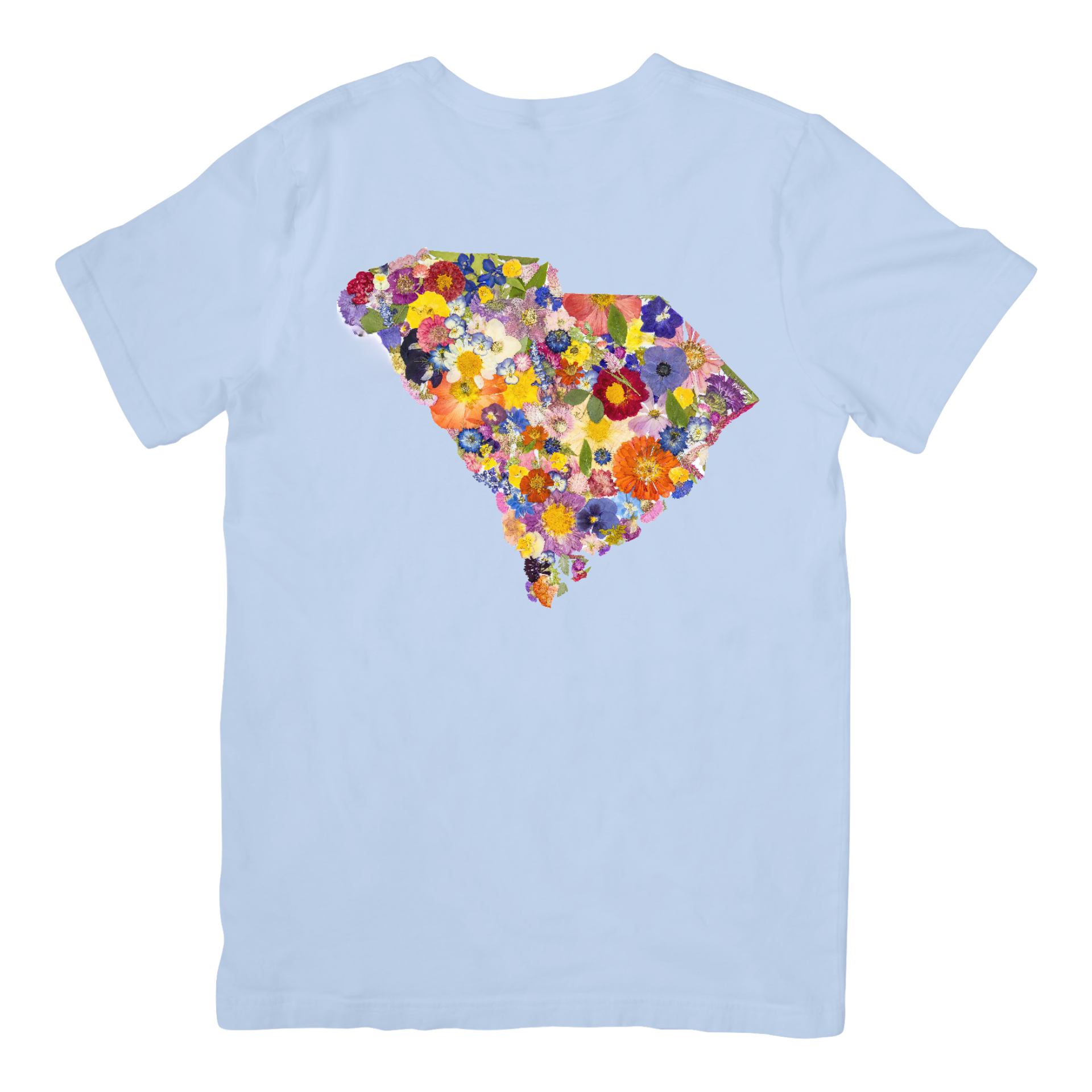 South Carolina Themed Comfort Colors Tshirt - "Where I Bloom" Collection T-Shirts 1818 Farms Small Chambray Blue 