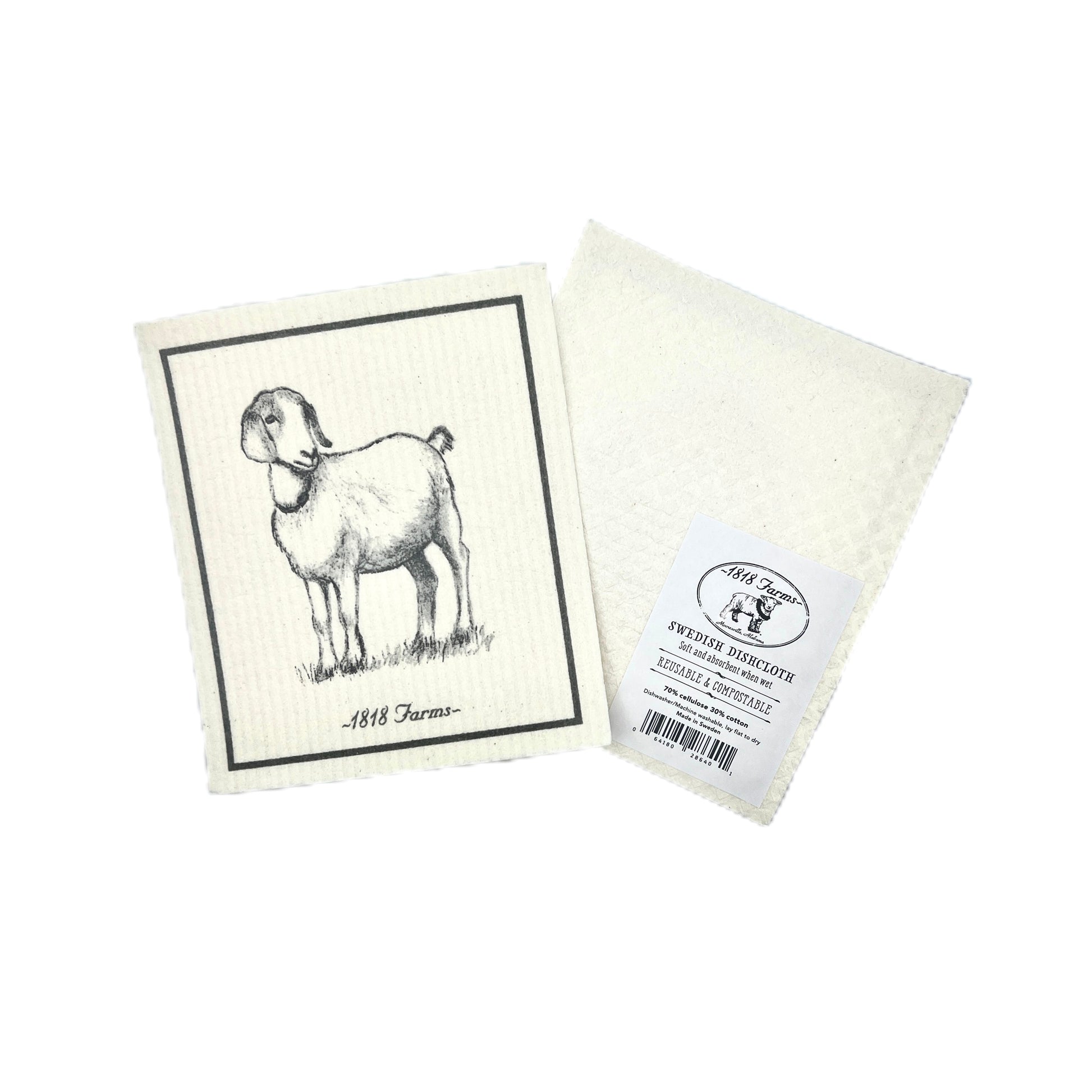 Linen Kitchen Towels Set of 2, Linen Dishcloths, Cats Sheeps