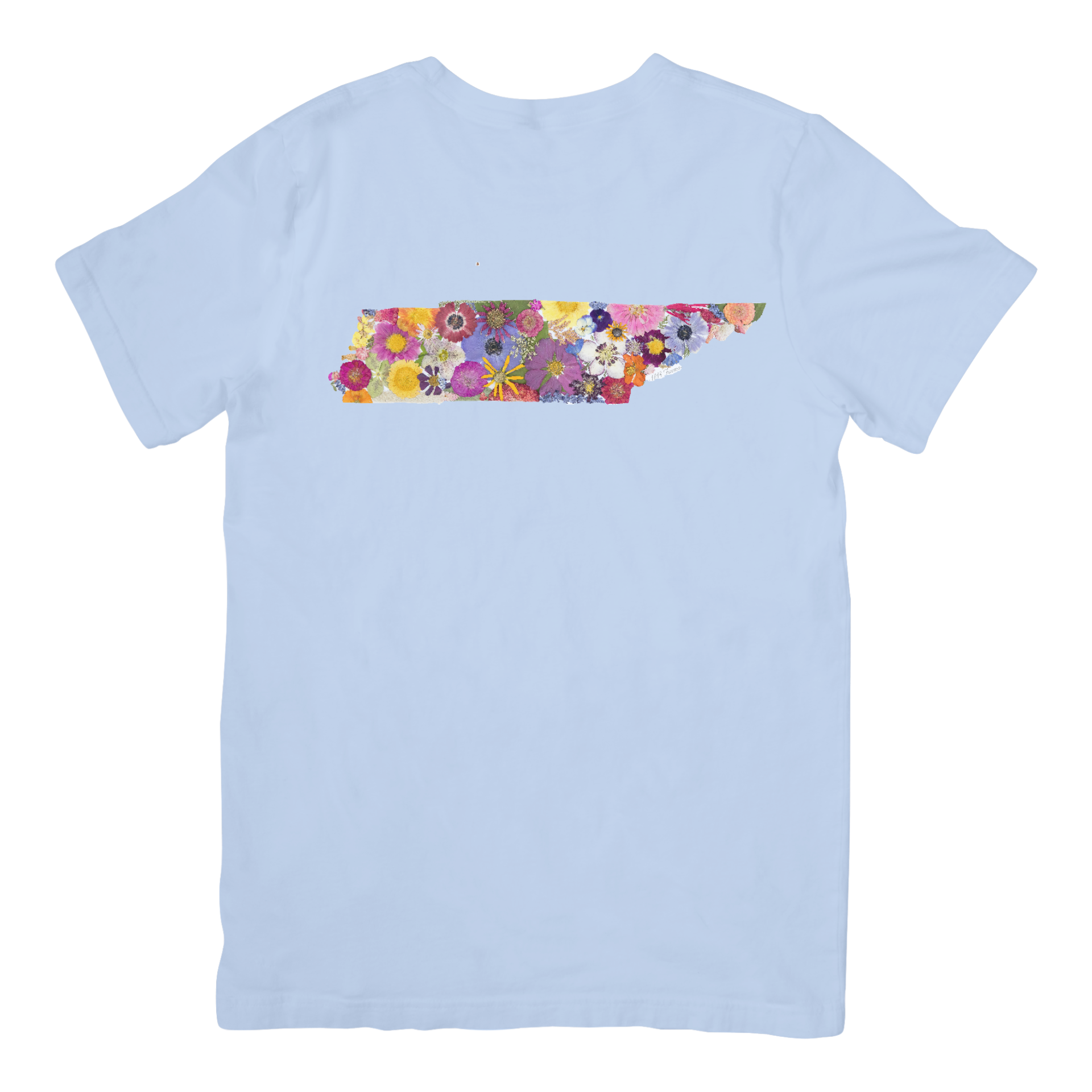 State Themed Comfort Colors Tshirt - "Where I Bloom" Collection TShirt 1818 Farms Tennesse Chambray Blue Small