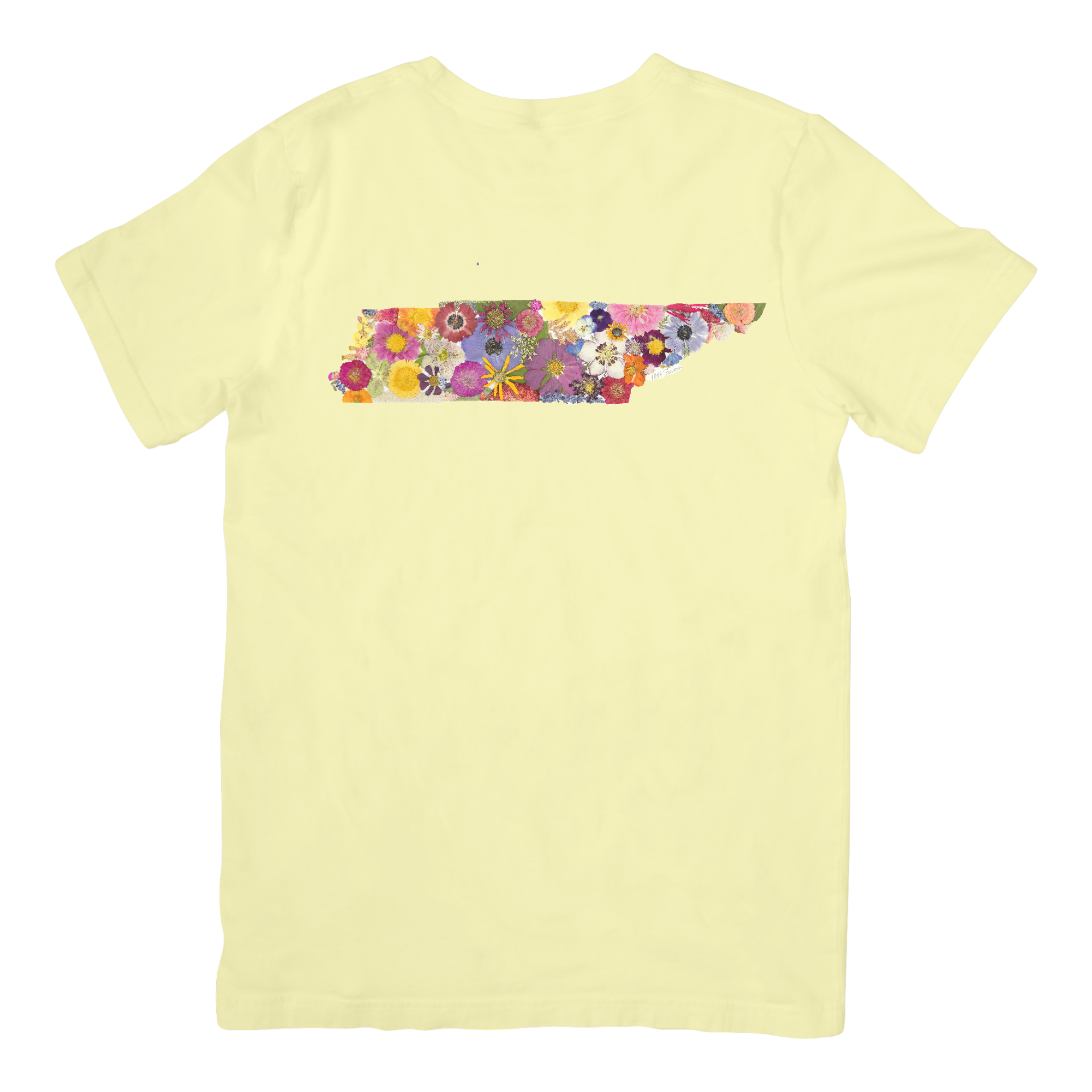 State Themed Comfort Colors Tshirt - "Where I Bloom" Collection TShirt 1818 Farms Tennesse Banana Yellow Small