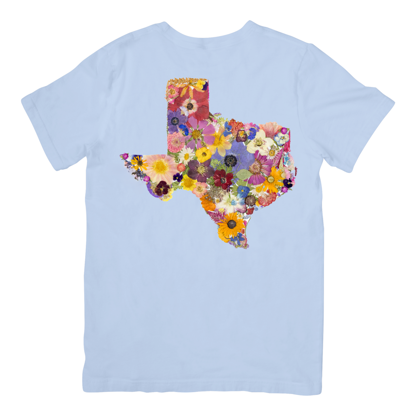 Texas Themed Comfort Colors Tshirt - "Where I Bloom" Collection T-Shirts 1818 Farms Small Chambray Blue 