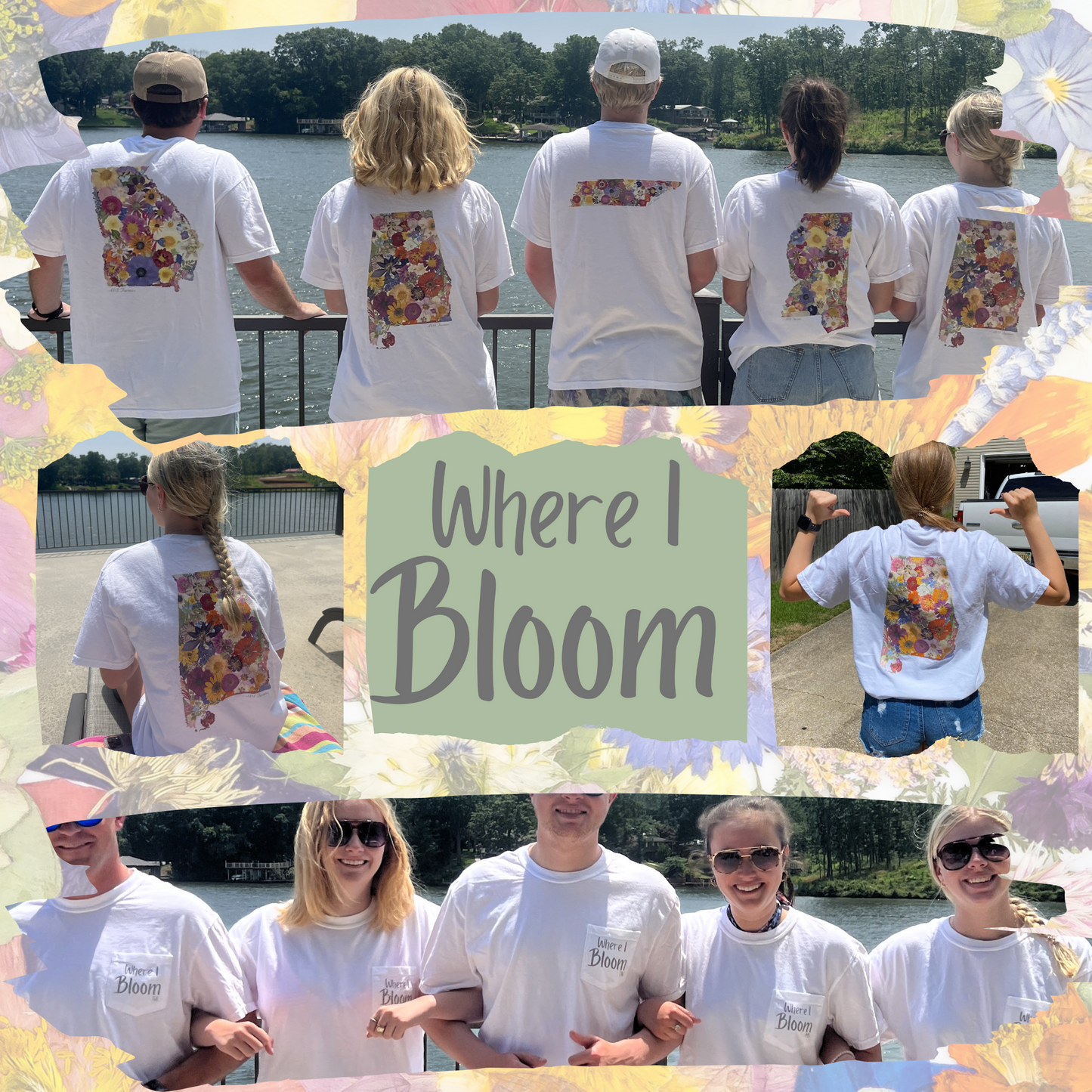 Tennessee Themed Comfort Colors Tshirt - "Where I Bloom" Collection T-Shirts 1818 Farms   