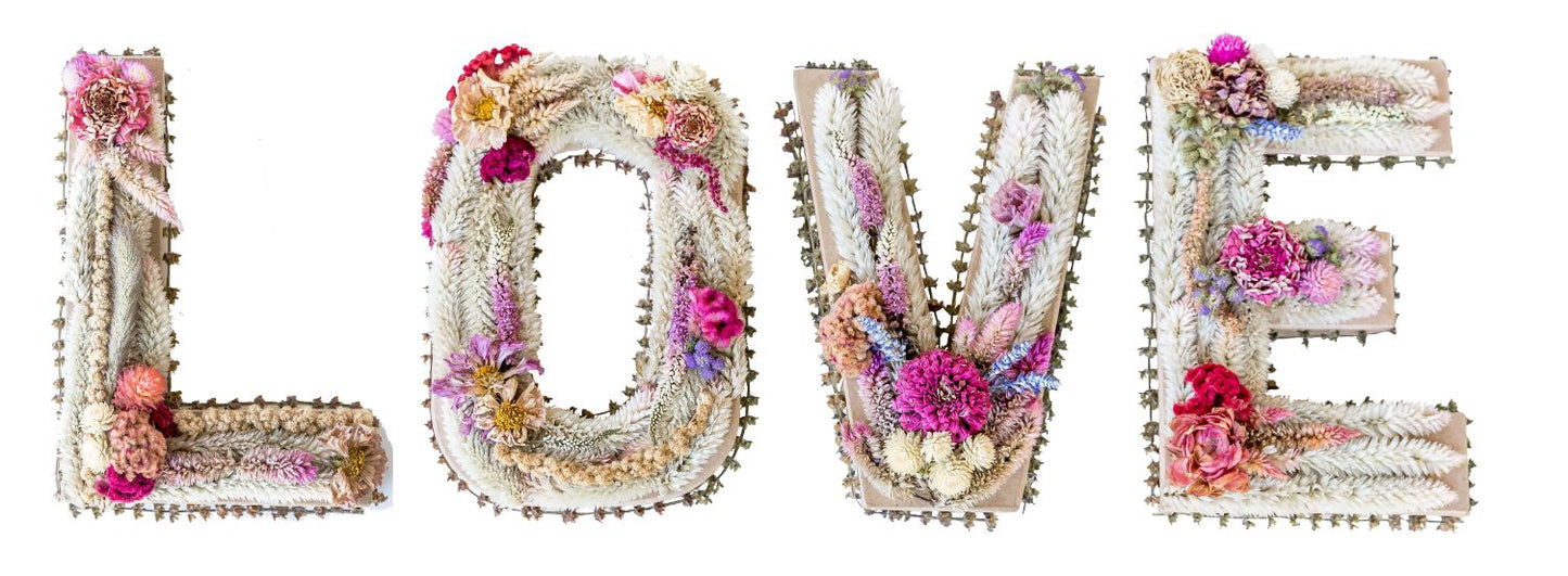 Dried Flower Letters Dried Flower 1818 Farms   