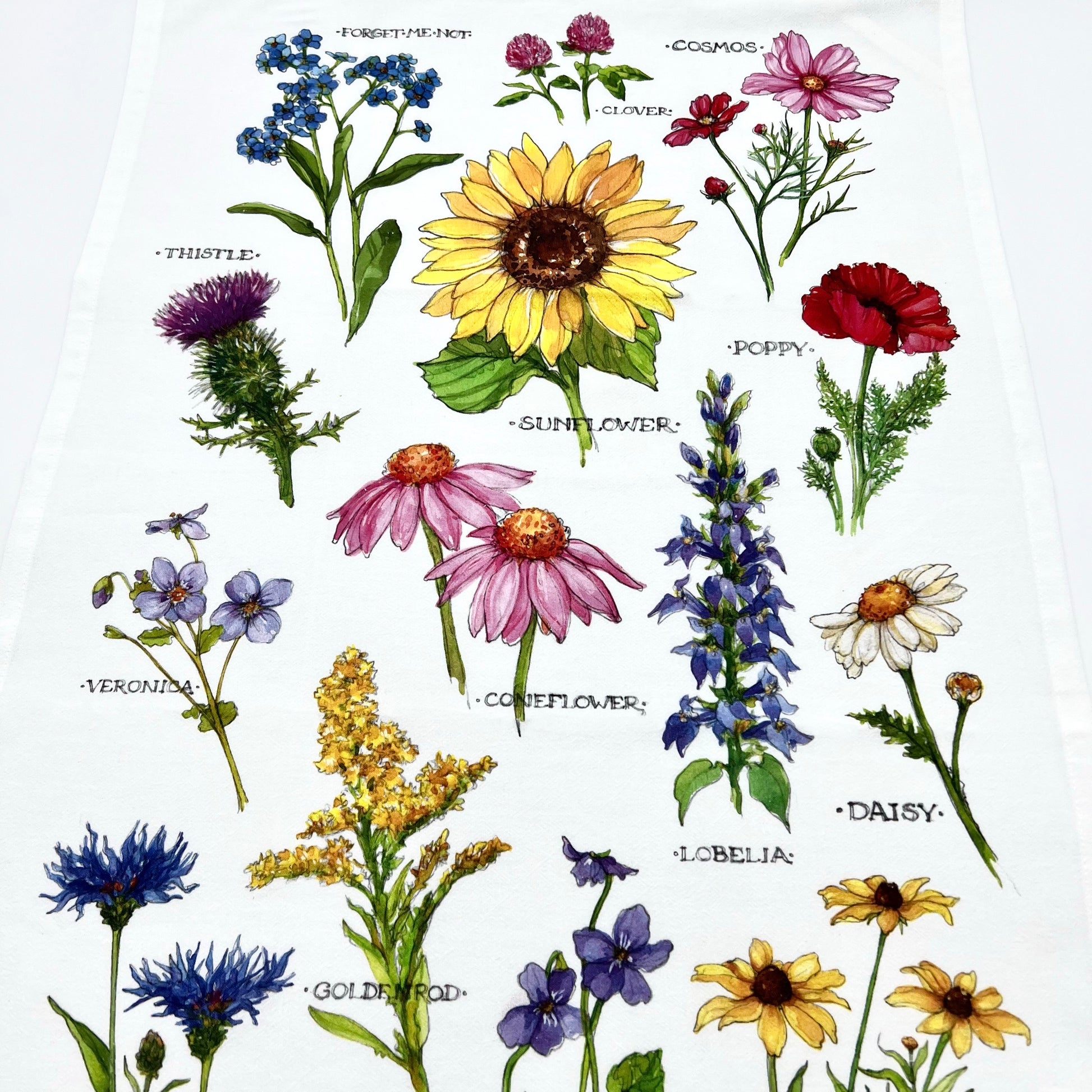 Chrysanthemum Flour Sack Towel - Floral Tea Towels - Pink Chrysanthemu –  Running Frog Studio