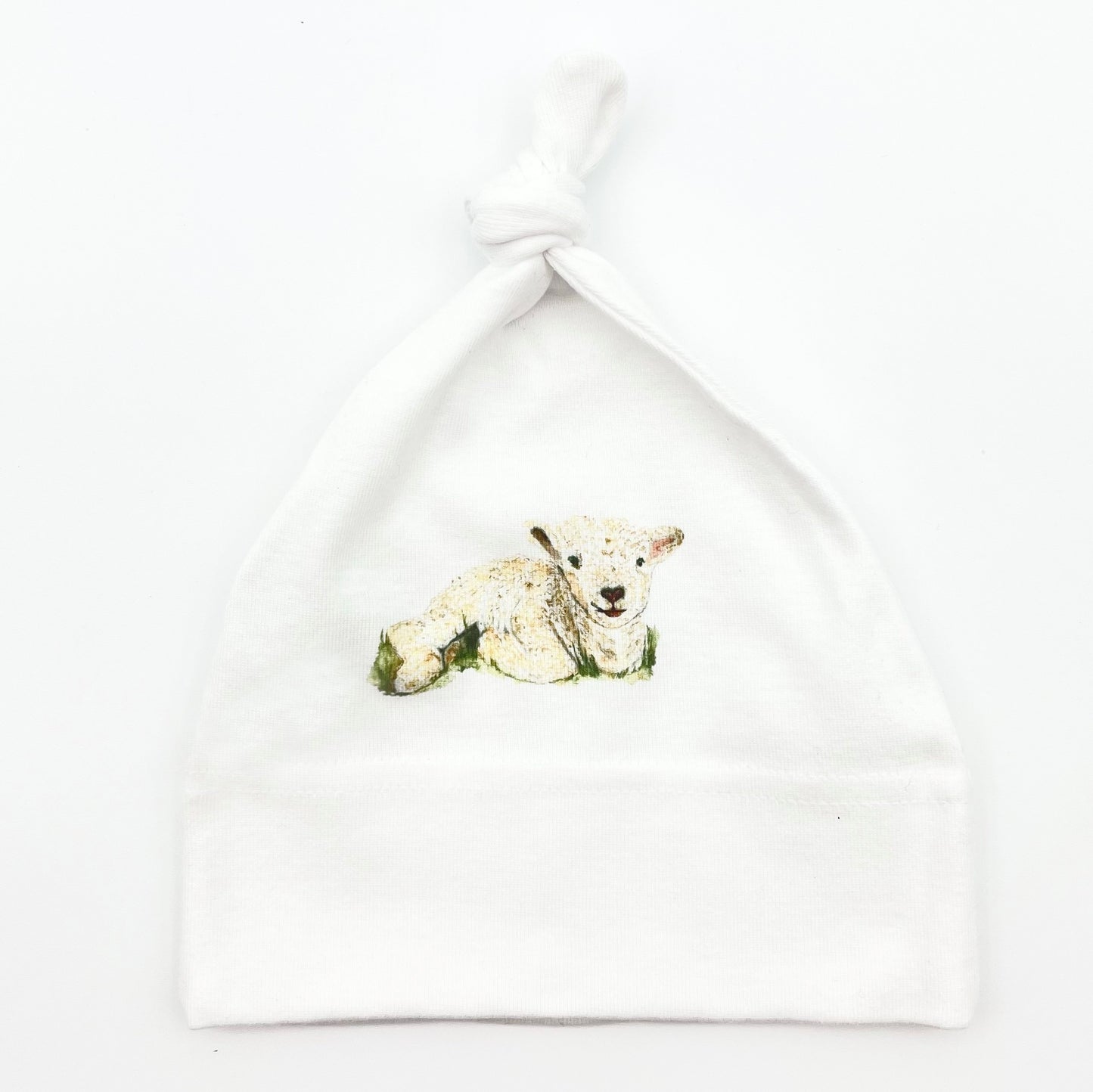 Organic Infant Hat Littles Infant Clothing 1818 Farms Printed (Soft White)  