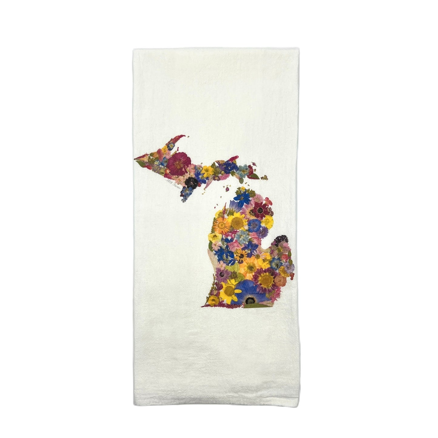 State Themed Flour Sack Towel  - "Where I Bloom" Collection Towel 1818 Farms Michigan  